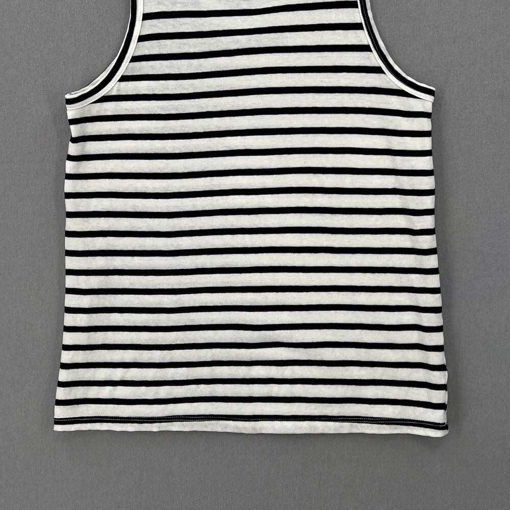 ENZA COSTA Easy Tank Womens Small White Black Cotton Cashmere Sleeveless NEW - Picture 8 of 13